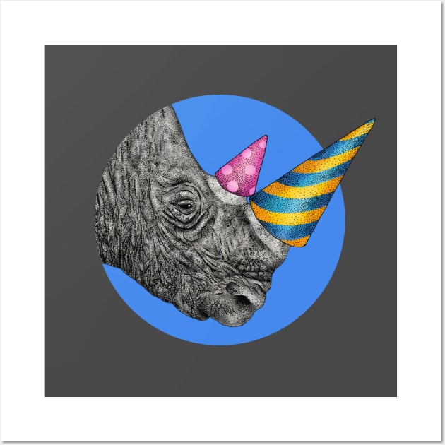 Party Rhino Wall Art by martinascott